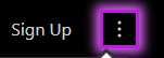 a header icon button highlighted by Axe Dev Tools